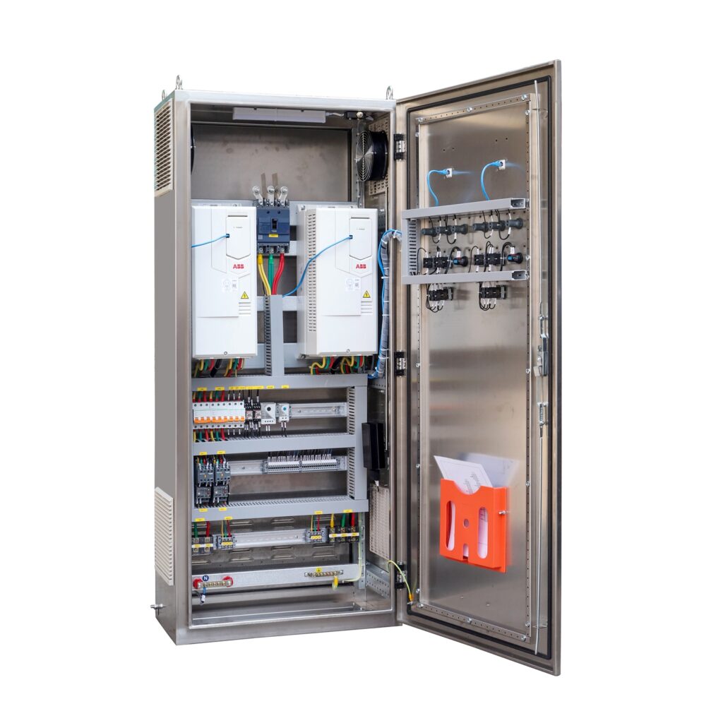 Floor-Standing-Stainless-Steel-VFD-Auto-Manual-Cabinet - Pre-assembled Control Enclosures - Custom PLC Control Cabinet &am...