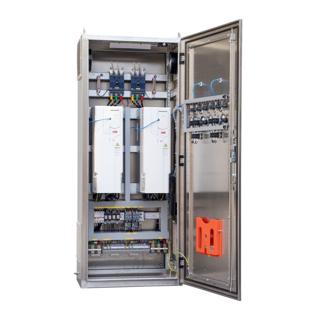 Stainless-Steel-VFD-Auto-Manual-Control-Cabinet - Pre-assembled Control Enclosures - Custom PLC Control Cabinet & Inte...